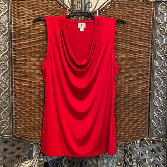 Worthington Women’s Sleeveless Plunge Neck Cowel look Blouse - Picture 1 of 6